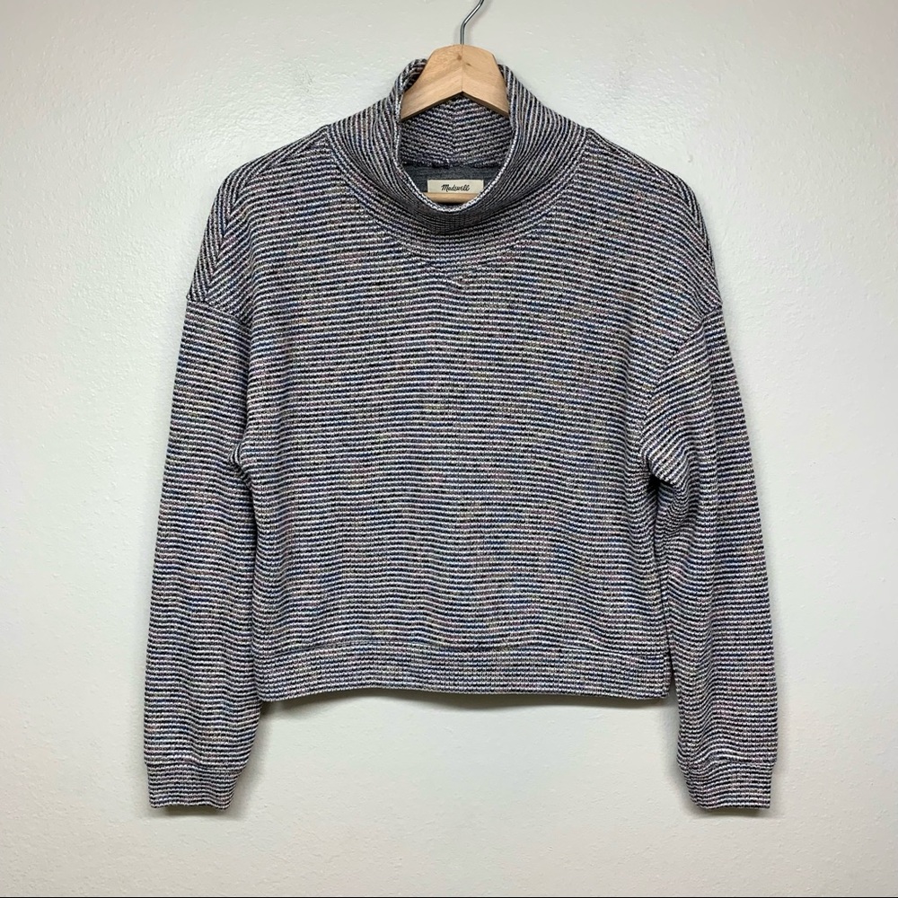 Madewell Womens Striped Crop Long Sleeve Sweater Size S